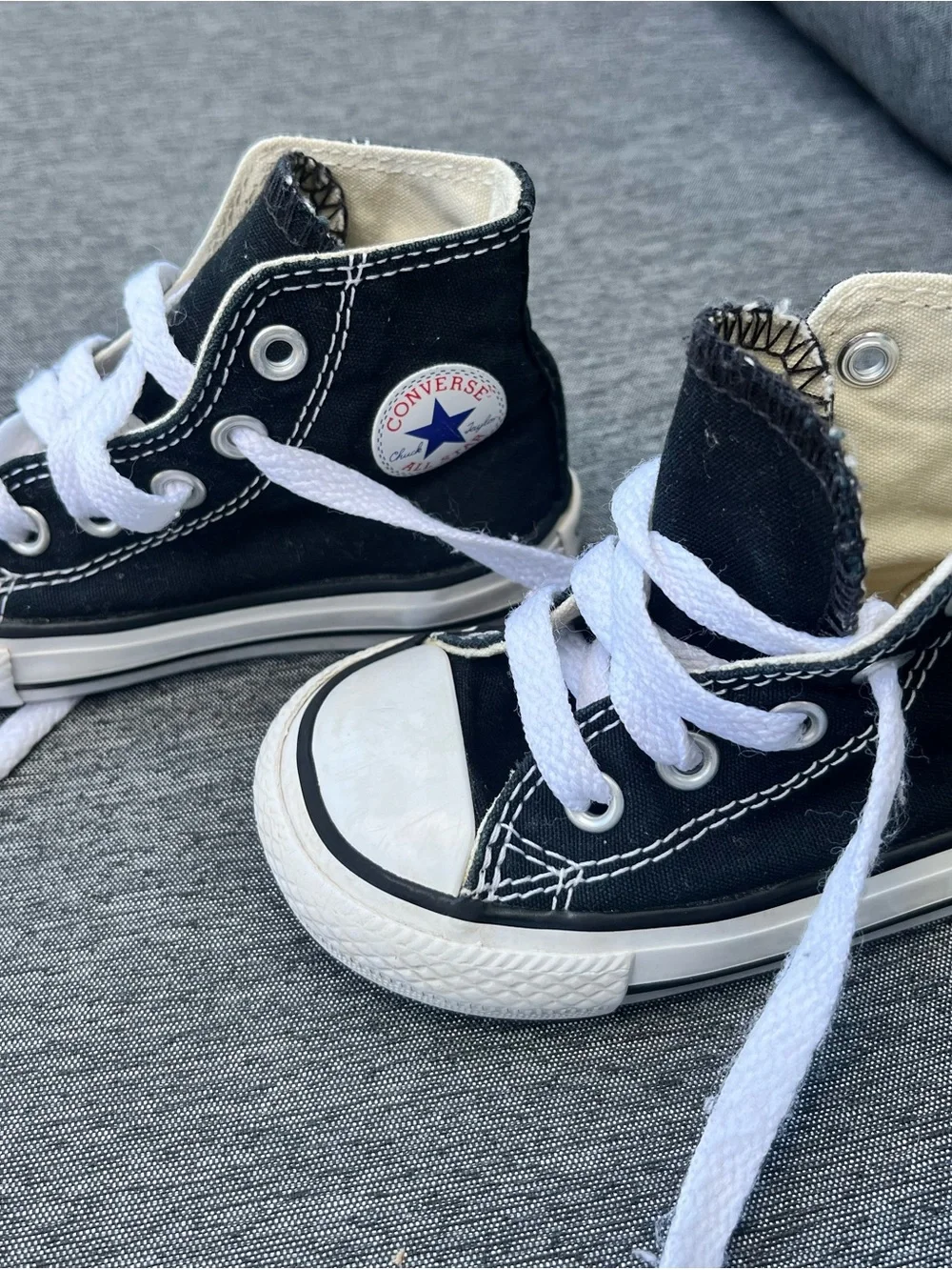 Converse Kids Black High-Top Sneakers with White Laces